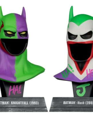 Batman DC Direct Mini-Replik 1/3 2er-Pack Batman Masken Hush & Knightfall (Jokerized) (Gold Label) 18 cm