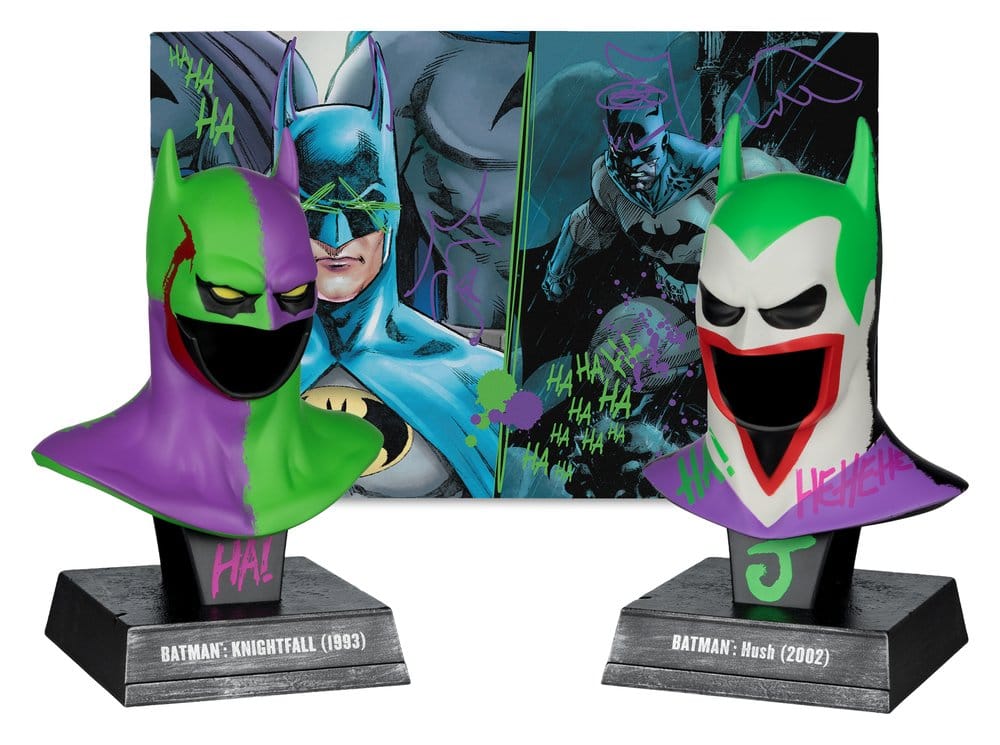 Batman DC Direct Mini-Replik 1/3 2er-Pack Batman Masken Hush & Knightfall (Jokerized) (Gold Label) 18 cm – Bild 2