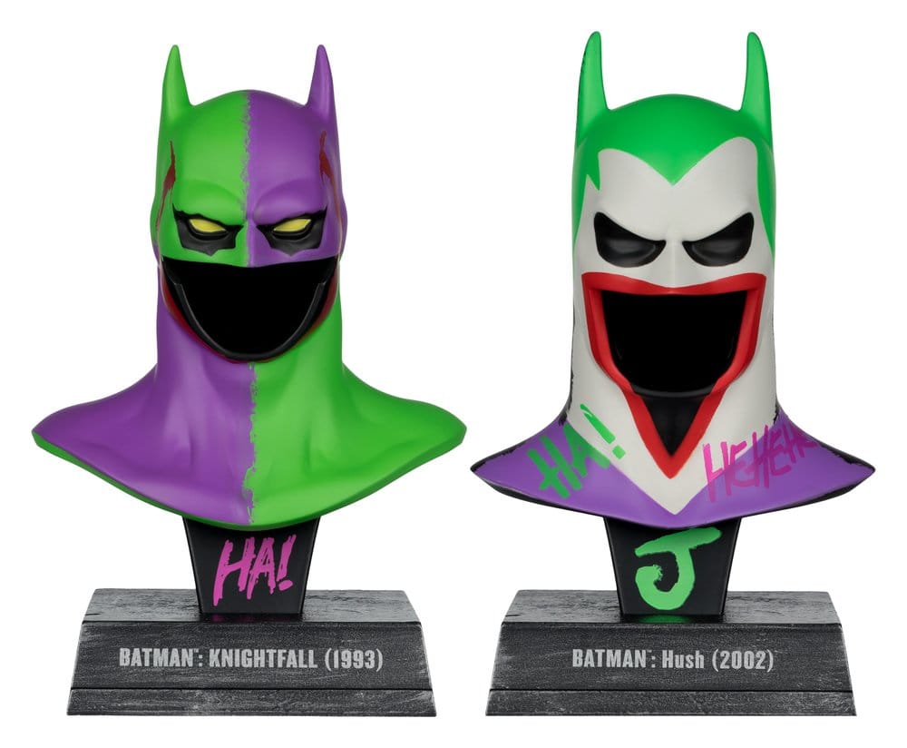 Batman DC Direct Mini-Replik 1/3 2er-Pack Batman Masken Hush & Knightfall (Jokerized) (Gold Label) 18 cm – Bild 3