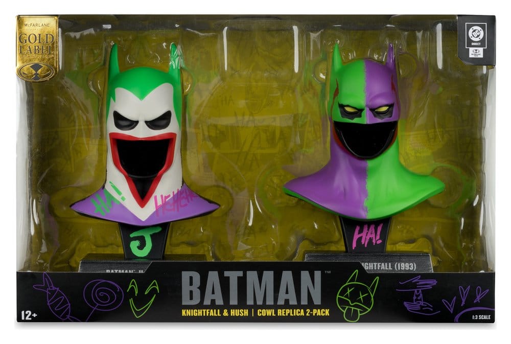 Batman DC Direct Mini-Replik 1/3 2er-Pack Batman Masken Hush & Knightfall (Jokerized) (Gold Label) 18 cm – Bild 5