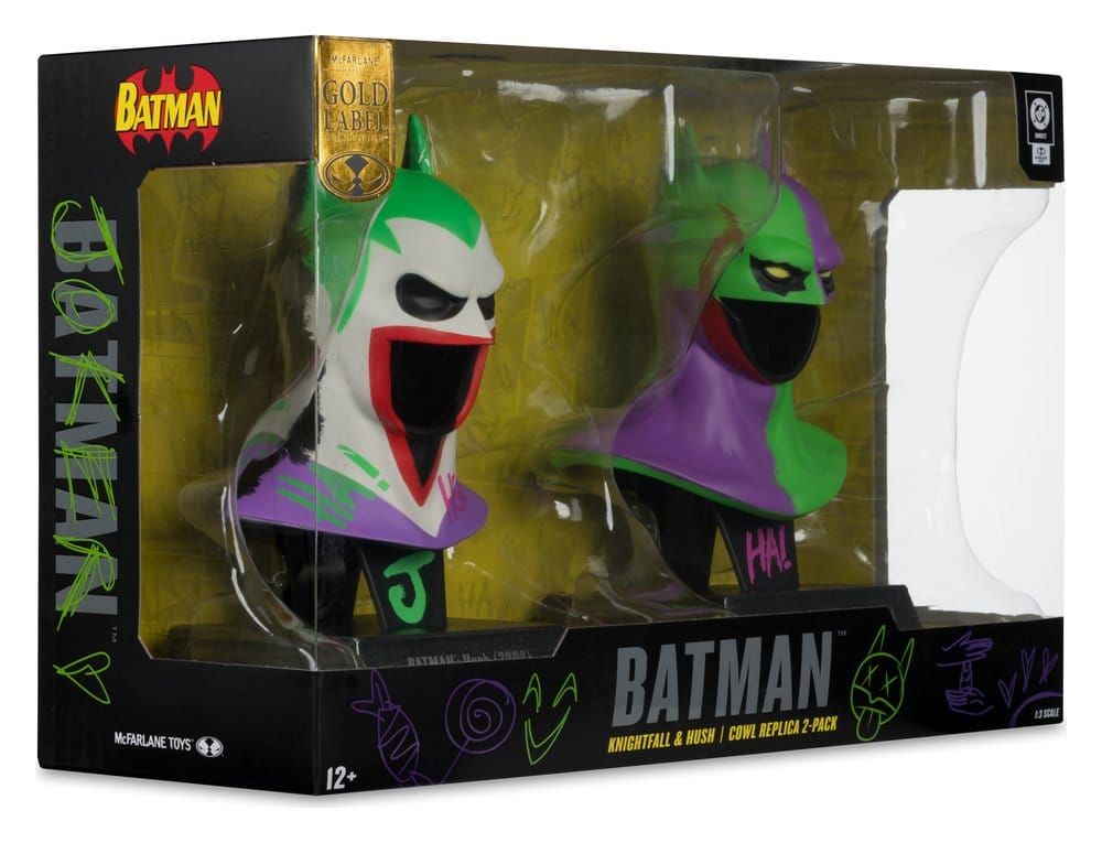 Batman DC Direct Mini-Replik 1/3 2er-Pack Batman Masken Hush & Knightfall (Jokerized) (Gold Label) 18 cm – Bild 6