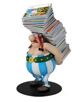 Asterix Collectoys Statue Obelix trägt Bücherstapel 21 cm
