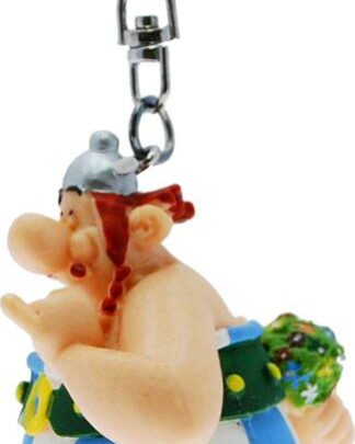 Asterix Schlüsselanhänger Obelix verliebt mit Blumenstrauss 13 cm