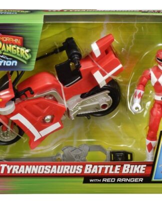Power Rangers Battle Bike Fahrzeug Tyrannosaurus Rex with Red Ranger 18 cm