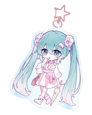Hatsune Miku Acryl Schlüsselanhänger Kawaii Summer Time