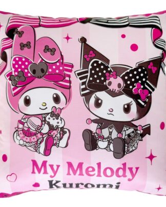 Sanrio Pink Black Party Series Kissen Kuromi & My Melody 35 x 35 cm