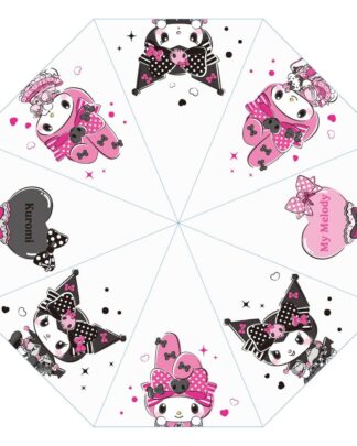 Sanrio Pink Black Party Series Regenschirm Kuromi & My Melody Transparent