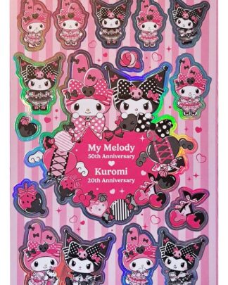 Sanrio Pink Black Party Series Sticker Pack Kuromi & My Melody