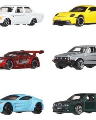 Hot Wheels Silver Series Die-Cast Fahrzeuge 6er-Pack 1/64 Euro Style