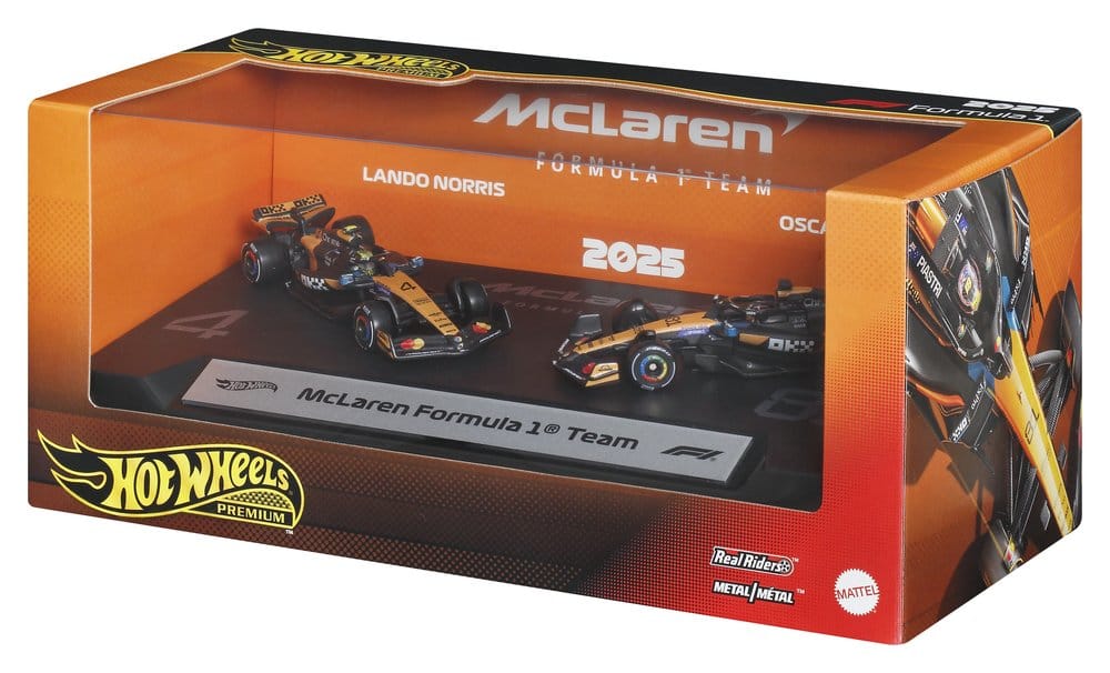 Formel 1 Hot Wheels Premium Die-Cast Fahrzeuge 2er-Pack 1:64 Team McLaren – Bild 5