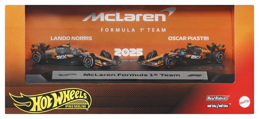 Formel 1 Hot Wheels Premium Die-Cast Fahrzeuge 2er-Pack 1:64 Team McLaren – Bild 8