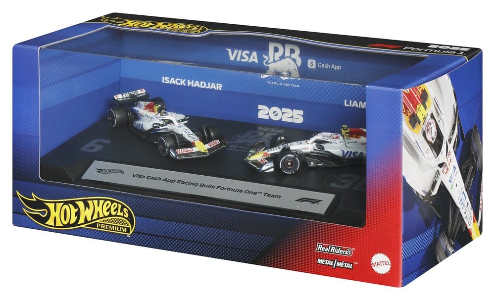 Formel 1 Hot Wheels Premium Die-Cast Fahrzeuge 2er-Pack 1:64 Team Visa Cash App Racing Bulls – Bild 5