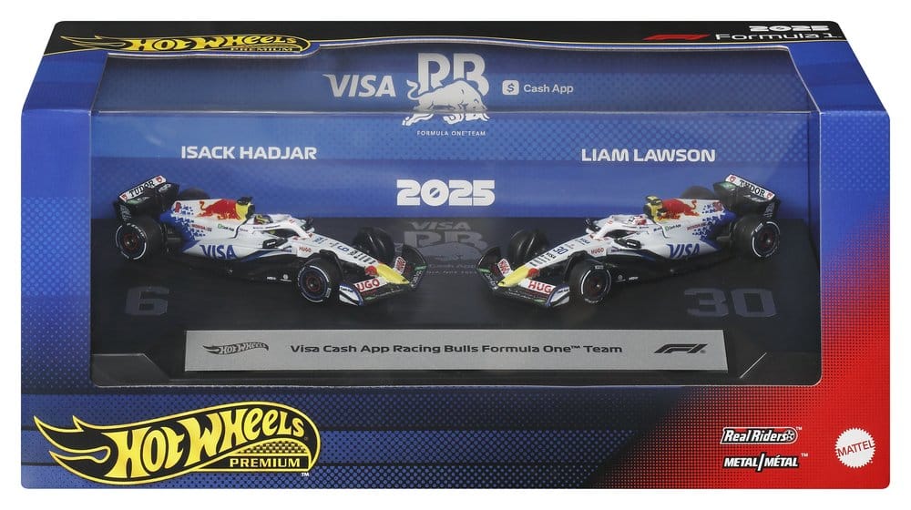 Formel 1 Hot Wheels Premium Die-Cast Fahrzeuge 2er-Pack 1:64 Team Visa Cash App Racing Bulls – Bild 6