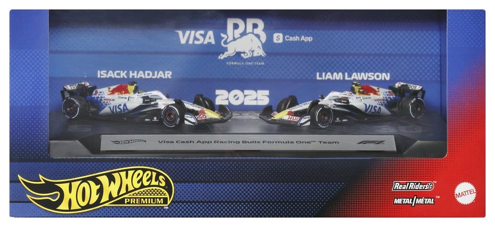 Formel 1 Hot Wheels Premium Die-Cast Fahrzeuge 2er-Pack 1:64 Team Visa Cash App Racing Bulls – Bild 8