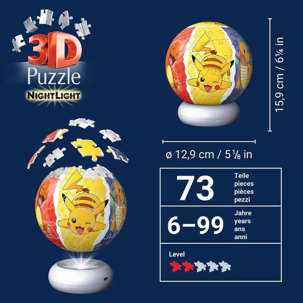 Pokémon 3D Puzzle-Ball Nachtlicht (73 Teile) – Bild 5