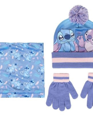 Lilo & Stitch 3er-Set Beanie, Schlauchtuch Snood & Handschuhe Stitch
