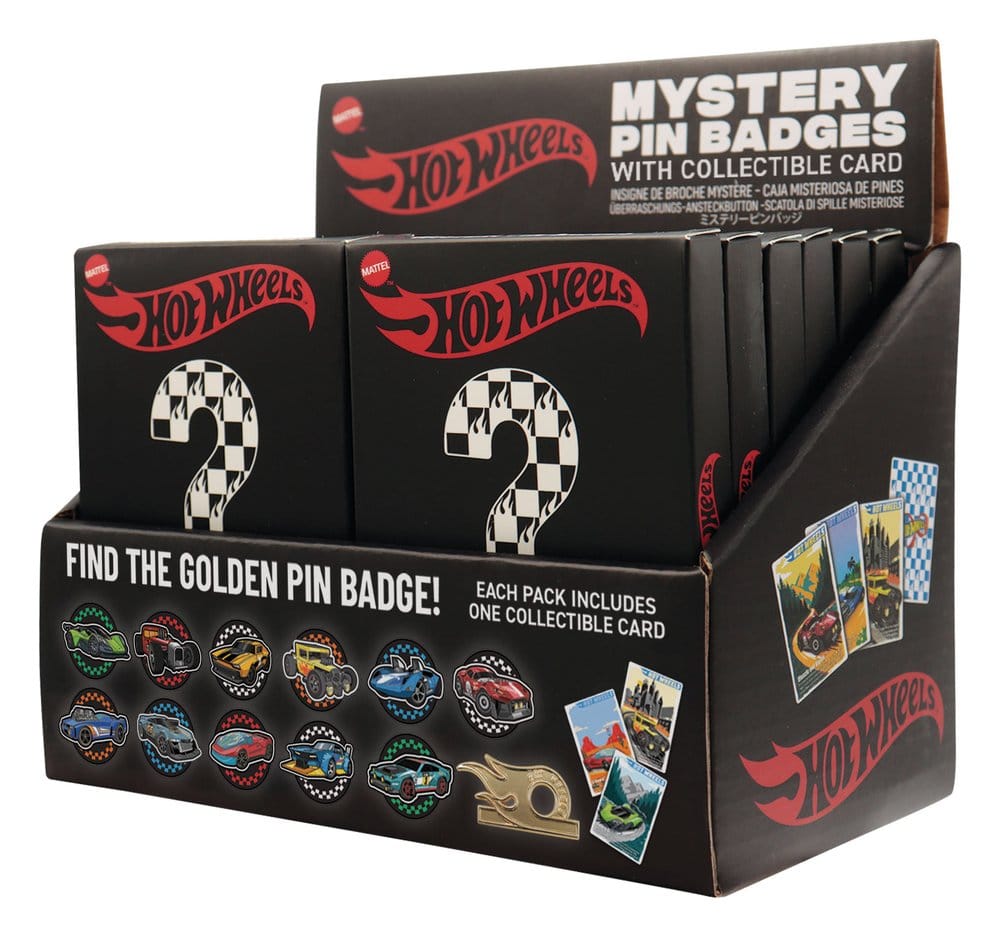Hot Wheels Mystery Ansteck-Pins Blind Box Display (12)