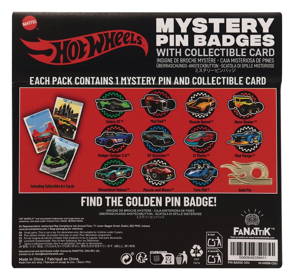 Hot Wheels Mystery Ansteck-Pins Blind Box Display (12) – Bild 4