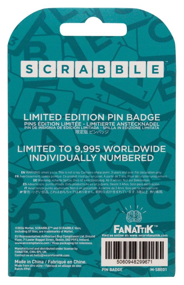 Scrabble Ansteck-Pin Word Nerd Limited Edition – Bild 2