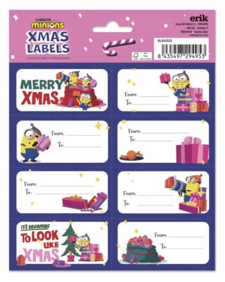 Minions Selbstklebende Etiketten Weihnachten