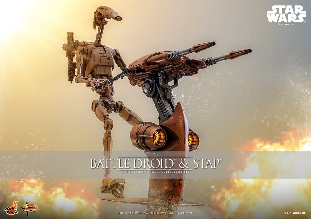 Star Wars: The Phantom Menace Movie Masterpiece Actionfiguren Set 1/6 Battle Droid & STAP 32 cm – Bild 2