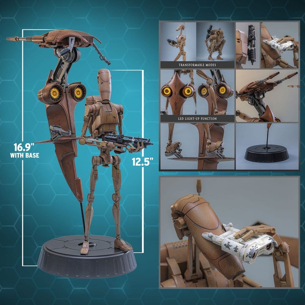 Star Wars: The Phantom Menace Movie Masterpiece Actionfiguren Set 1/6 Battle Droid & STAP 32 cm – Bild 16
