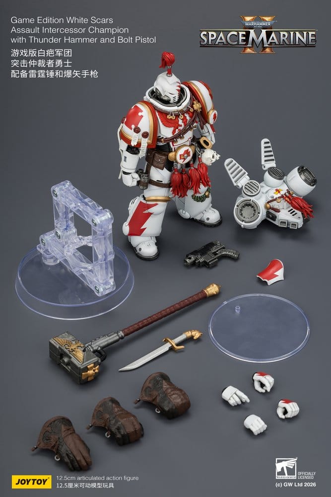 Warhammer Actionfigur Game Edition White Scars Assault Intercessor Champion 13 cm – Bild 10