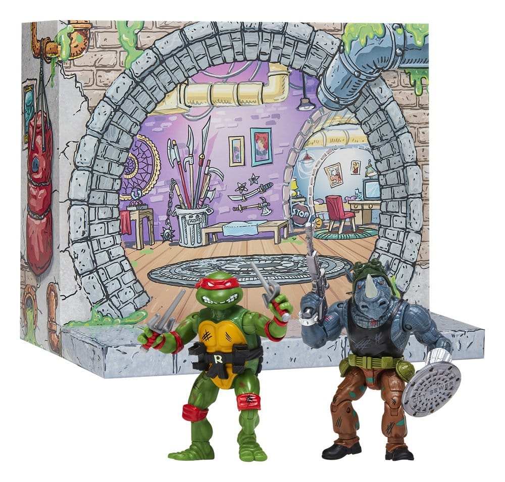 Teenage Mutant Ninja Turtles: Remastered Actionfiguren Raphael vs. Rocksteady – Bild 2