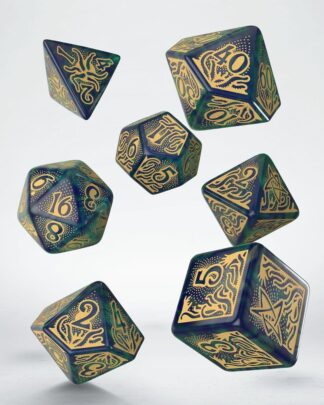 Call of Cthulhu 7th Edition 7er-Würfelset Blue-green & Gold