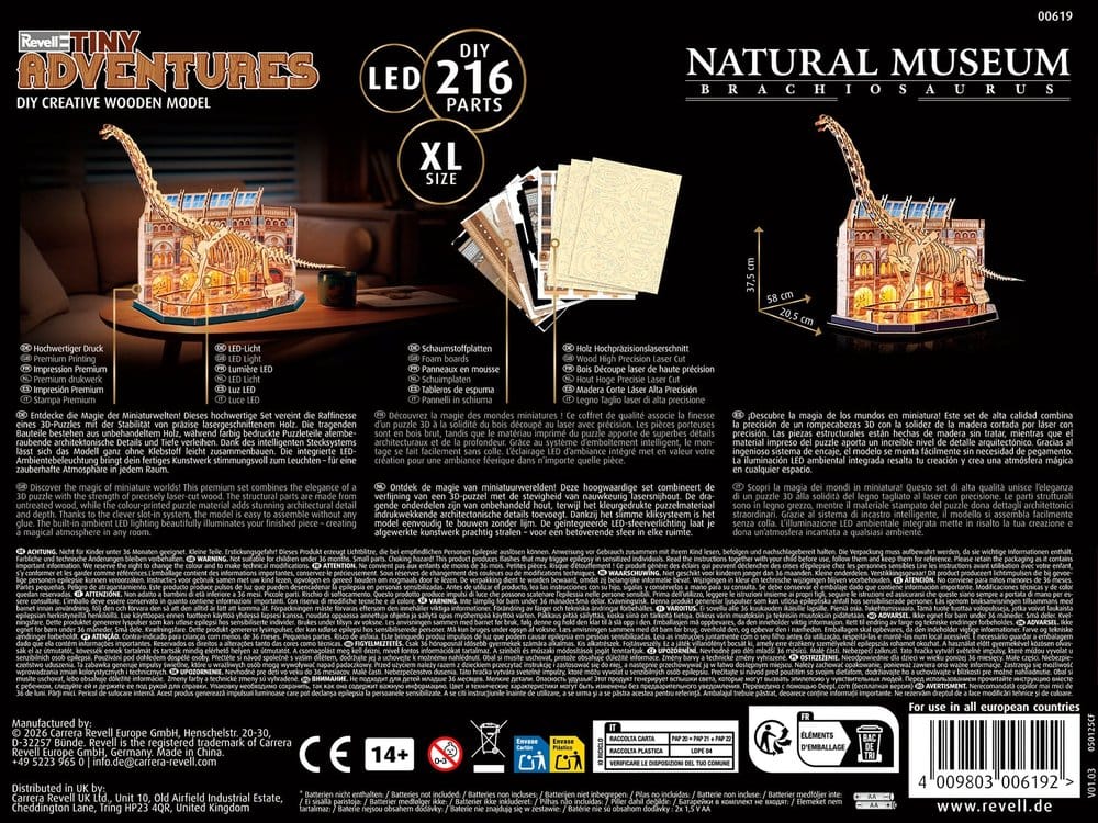 Revell Tiny Adventures Natural Museum 3D-Holzpuzzle Brachiosaurus Skeleton 58 cm – Bild 5