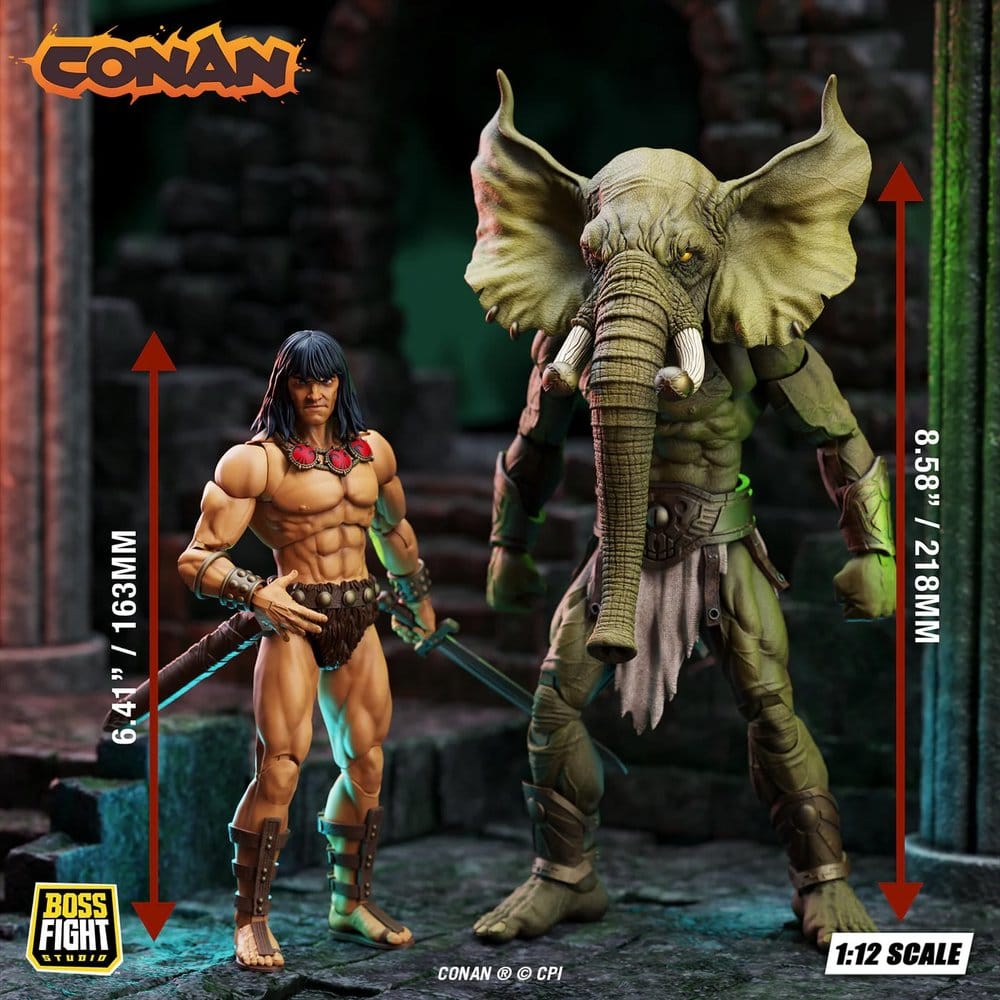 Conan der Barbar Epic H.A.C.K.S. Actionfiguren The Tower of the Elephant Set: Young Conan and Yag Kosha – Bild 10