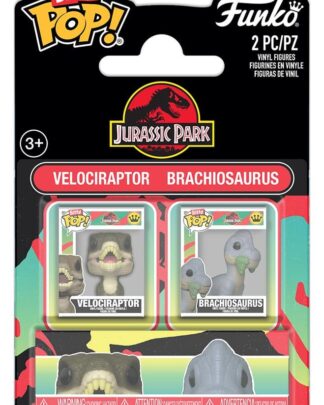 Jurassic Park Bitty POP! Vinyl Figuren 2er-Pack Velociraptor & Brachiosaurus 2 cm