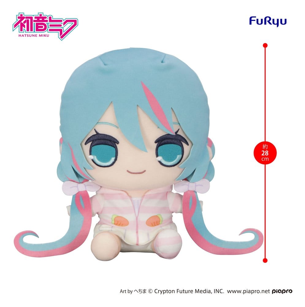 Hatsune Miku Kyurumaru Big Plüschfigur Rabbit Ear Hood Pajama 28 cm – Bild 2