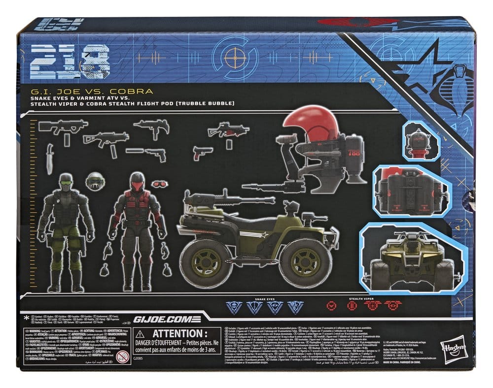 G.I. Joe Classified Series Actionfiguren & Fahrzeuge Set Snake Eyes & Varmint ATV vs. Stealth Viper & Cobra Stealth Flight Pod (Trubble Bubble) 15 cm – Bild 2