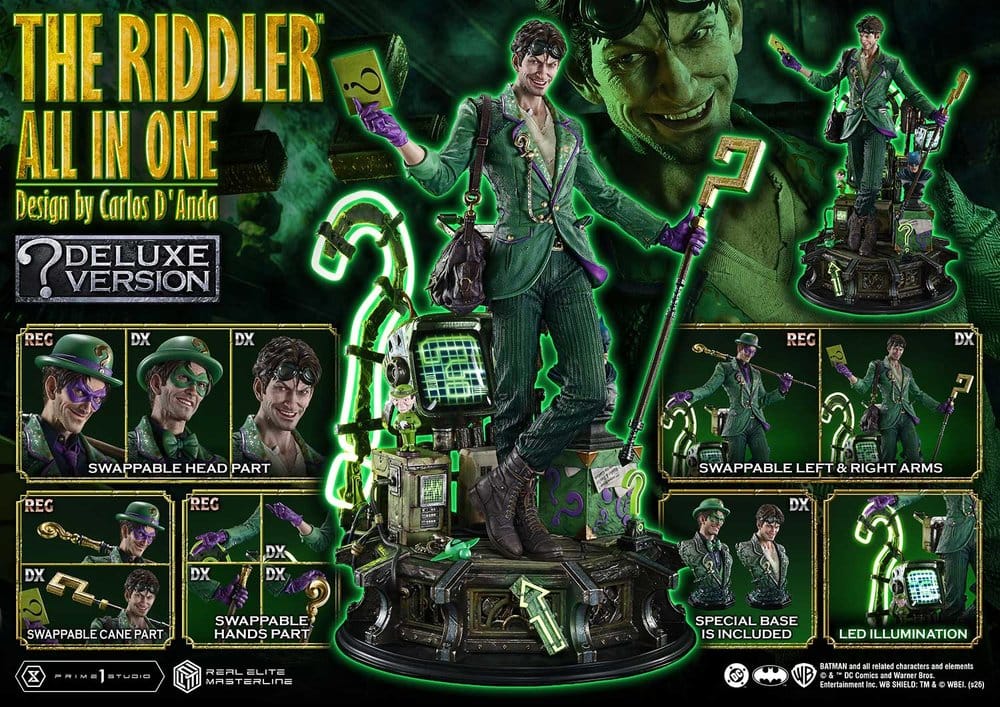 DC Comics Real Elite Masterline Series Statue 1/3 The Riddler All In One (Design by Carlos D'Anda) DX Bonus Version 74 cm – Bild 12
