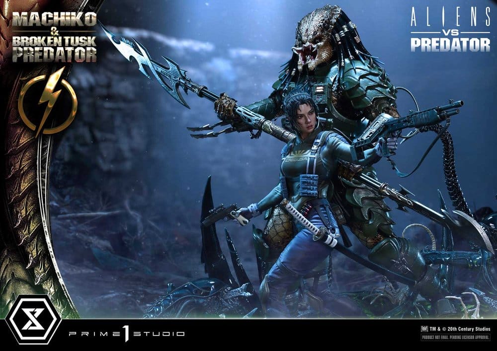 Aliens vs. Predator (Comic) Ultimate Premium Masterline Statue 1/4 Machiko & Broken Tusk Predator 79 cm – Bild 4