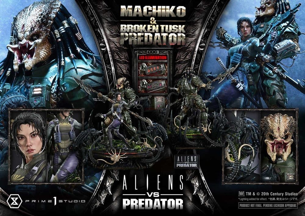 Aliens vs. Predator (Comic) Ultimate Premium Masterline Statue 1/4 Machiko & Broken Tusk Predator 79 cm – Bild 6