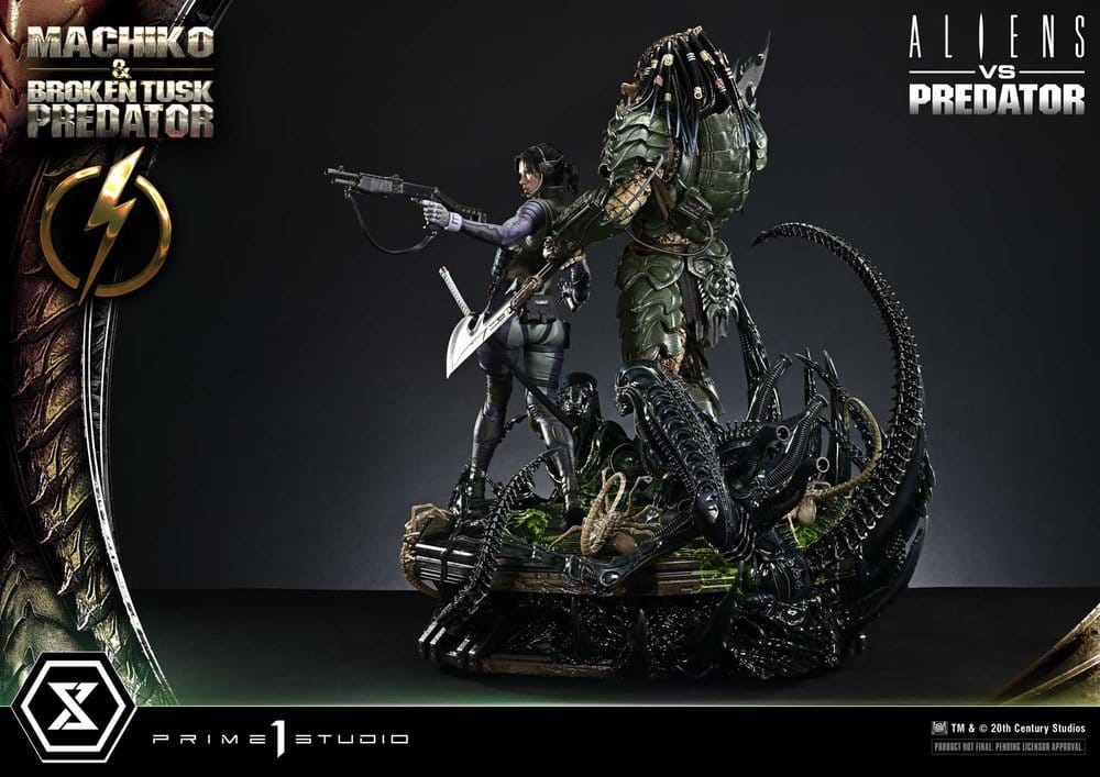 Aliens vs. Predator (Comic) Ultimate Premium Masterline Statue 1/4 Machiko & Broken Tusk Predator 79 cm – Bild 10