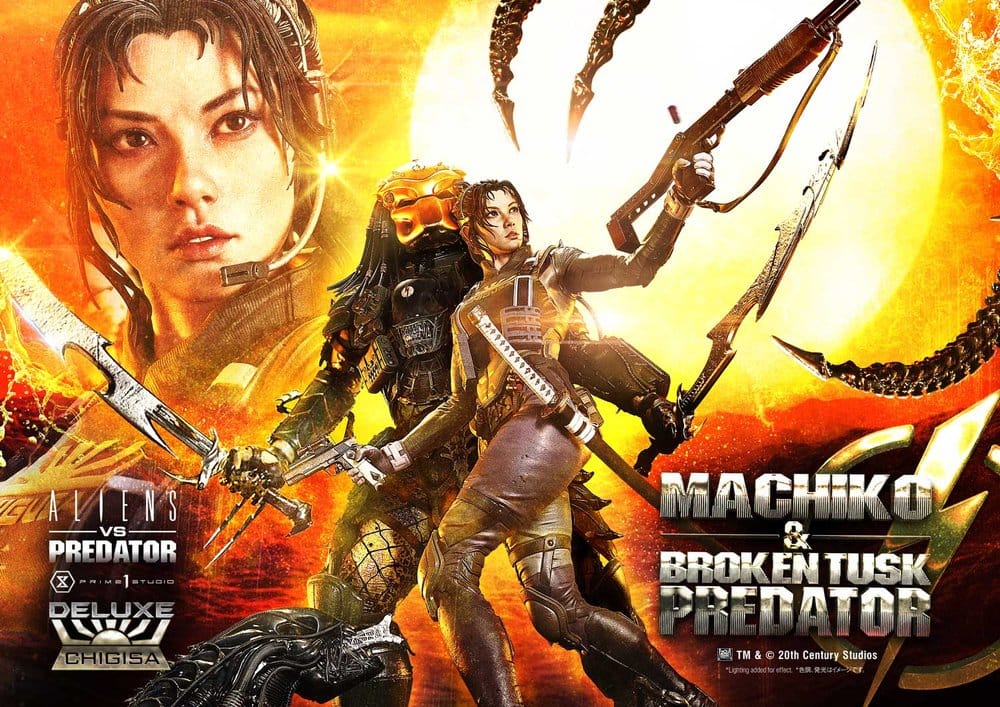 Aliens vs. Predator (Comic) Ultimate Premium Masterline Statue 1/4 Machiko & Broken Tusk Predator Deluxe Version 84 cm – Bild 2