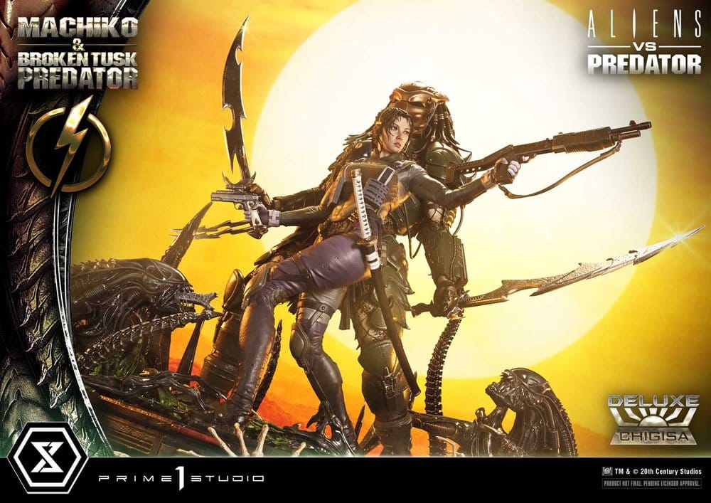 Aliens vs. Predator (Comic) Ultimate Premium Masterline Statue 1/4 Machiko & Broken Tusk Predator Deluxe Version 84 cm – Bild 3