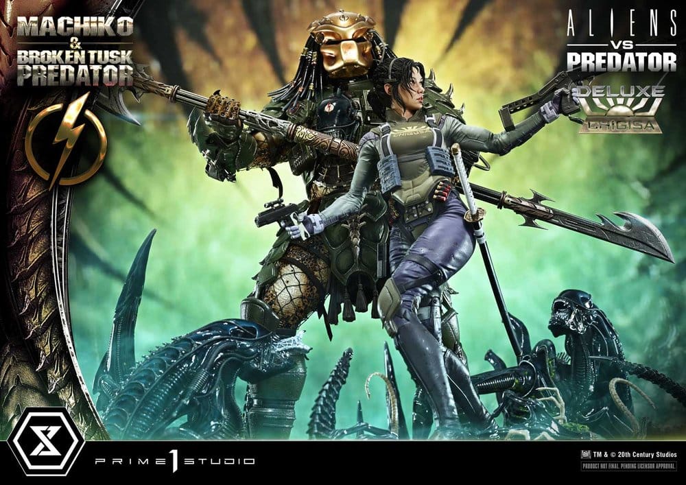 Aliens vs. Predator (Comic) Ultimate Premium Masterline Statue 1/4 Machiko & Broken Tusk Predator Deluxe Version 84 cm – Bild 4