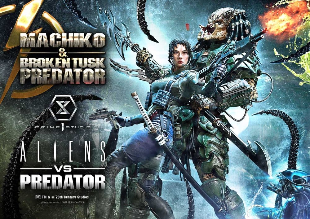 Aliens vs. Predator (Comic) Ultimate Premium Masterline Statue 1/4 Machiko & Broken Tusk Predator Deluxe Version 84 cm – Bild 6