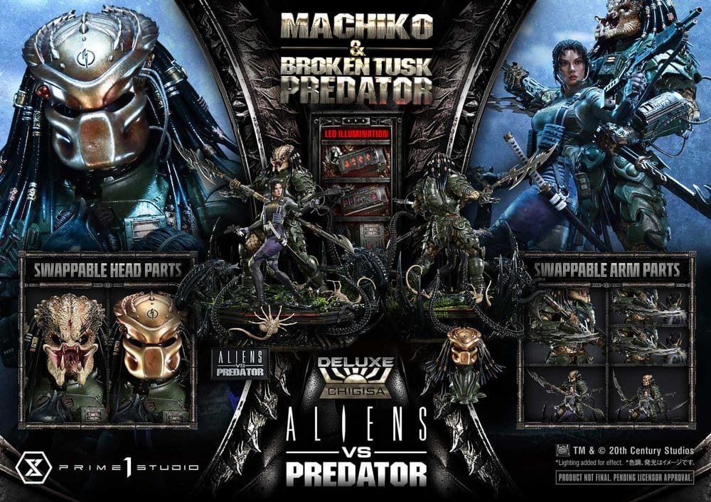 Aliens vs. Predator (Comic) Ultimate Premium Masterline Statue 1/4 Machiko & Broken Tusk Predator Deluxe Version 84 cm – Bild 10