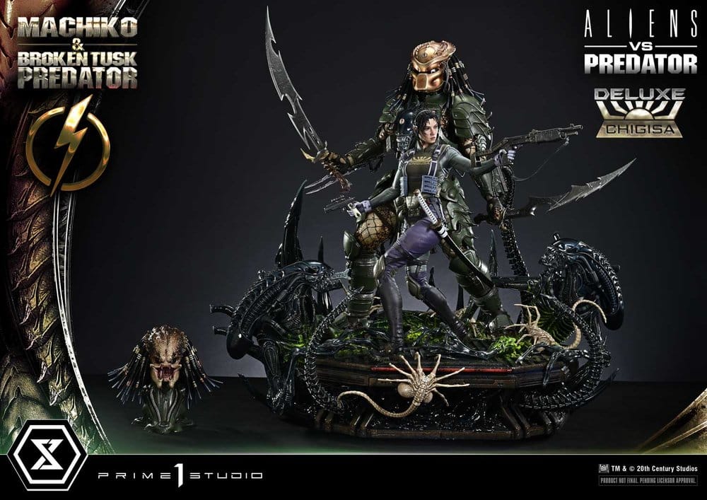Aliens vs. Predator (Comic) Ultimate Premium Masterline Statue 1/4 Machiko & Broken Tusk Predator Deluxe Version 84 cm – Bild 22
