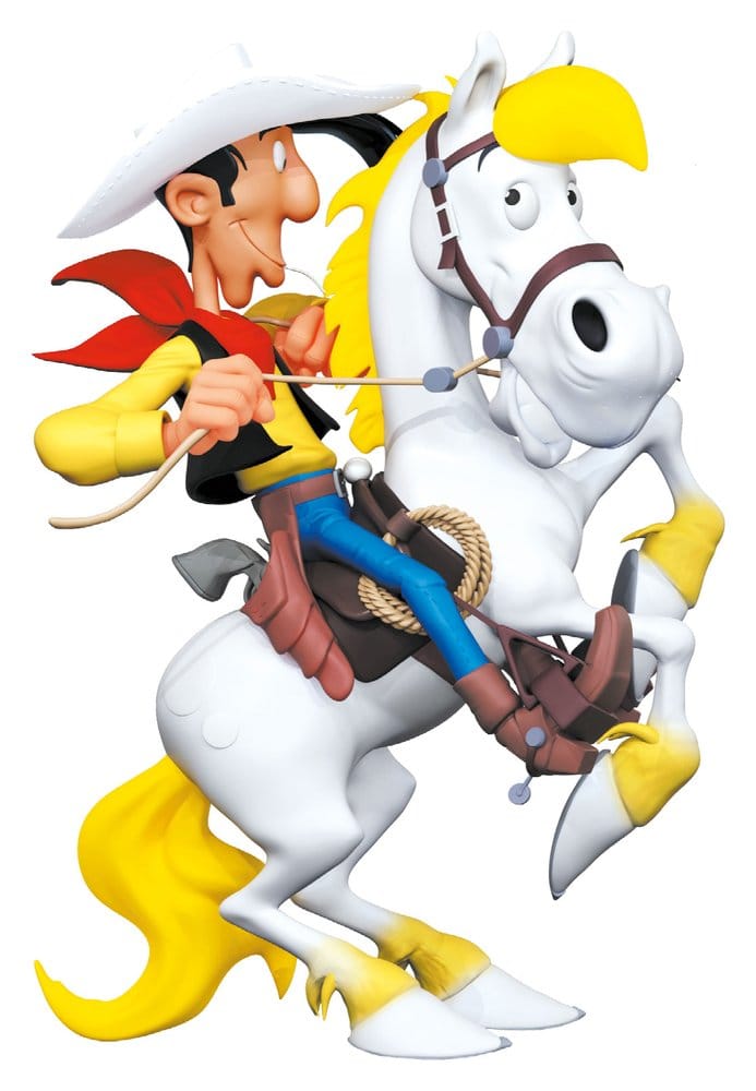 Lucky Luke Resin Statue Lucky Luke auf dem sich aufbäumenden Jolly Jumper 25 cm
