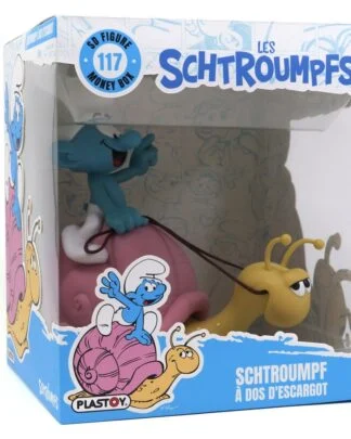 Die Schlümpfe: Spardose Smurf on a Snail's Back 19 cm