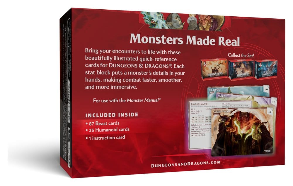 Dungeons & Dragons RPG Referenzkarten: Monster (Tiere und NSCs) *Englische Version* – Bild 2