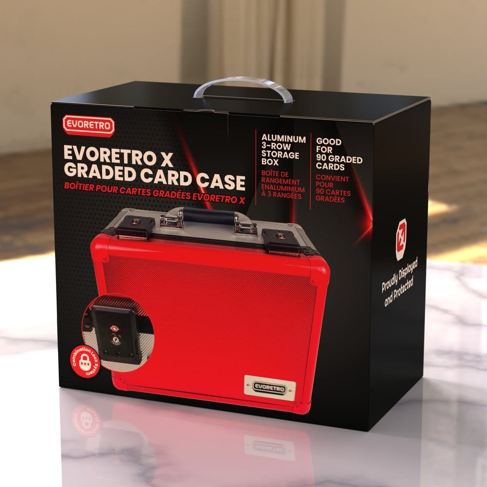 Evoretro Trading Card Aufbewahrungsbox für 90 Karten X Rot und Silber – Bild 2