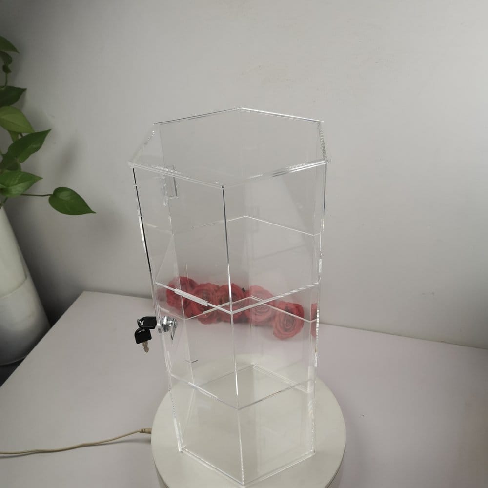 Evoretro 3-stufiger abschließbarer sechseckiger Acryl-Displayturm – Bild 3
