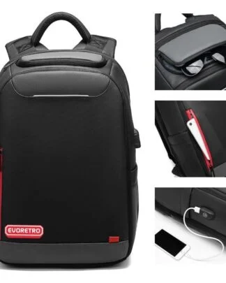 Evoretro Reiserucksack und Mini-Tragetasche Bundle Kit Schwarz